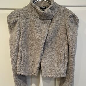 Express Women's Gray Sherpa Jacket